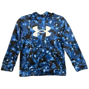 NWT Under Armour YXL Youth Extra Large Loose Fit Hoodie Blue Camouflage